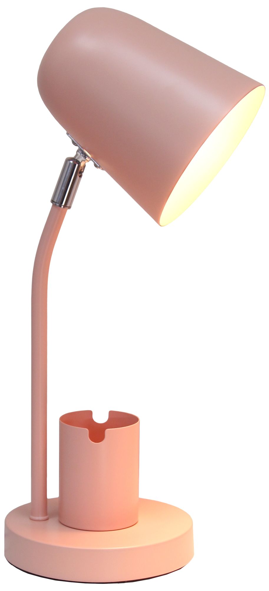 Image 4 Simple Designs 15.75" Metal Desk LP, Adj Gooseneck, Compartment, Blush Pink more views