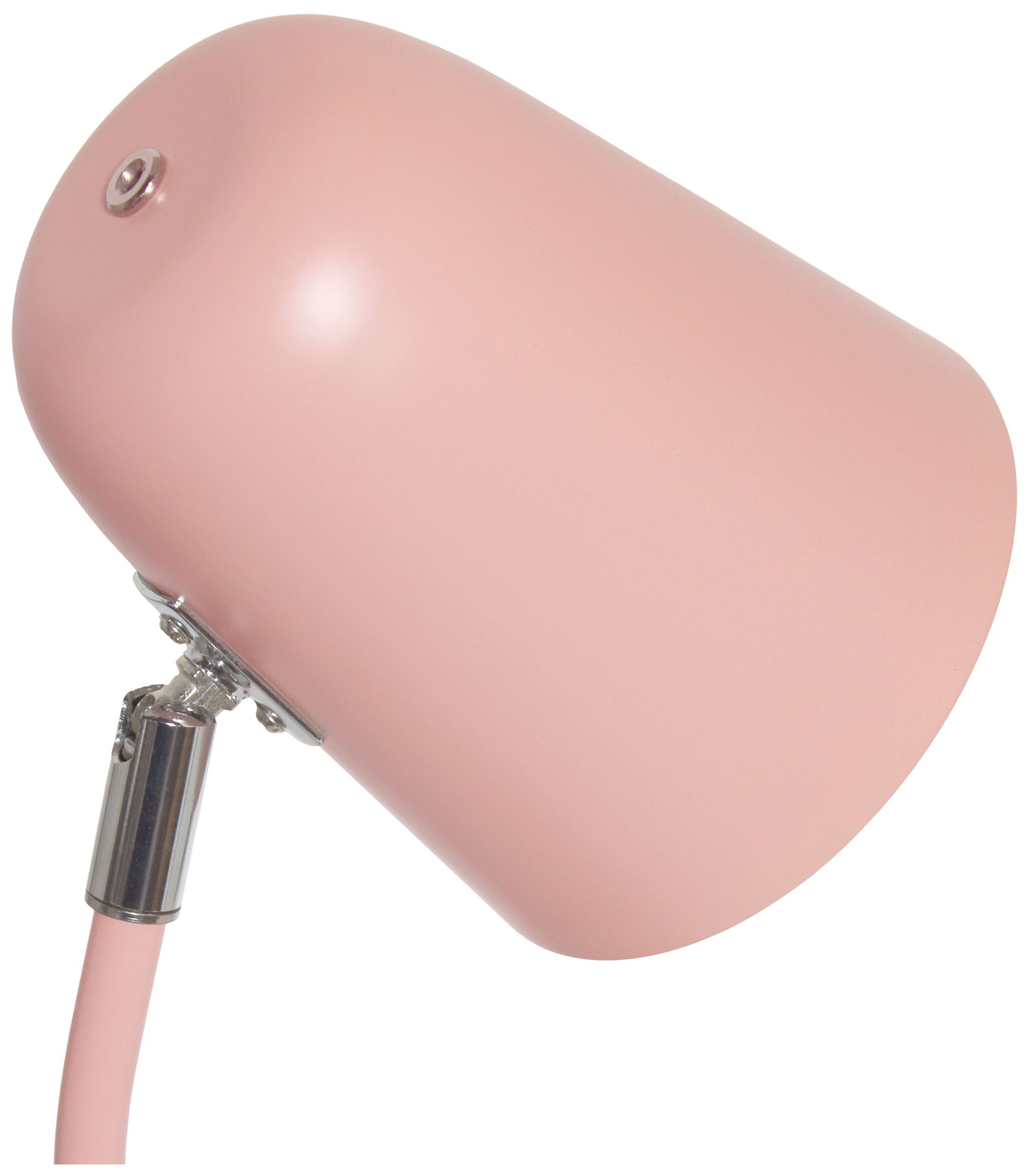 Simple Designs 15.75" Metal Desk LP, Adj Gooseneck, Compartment, Blush Pink