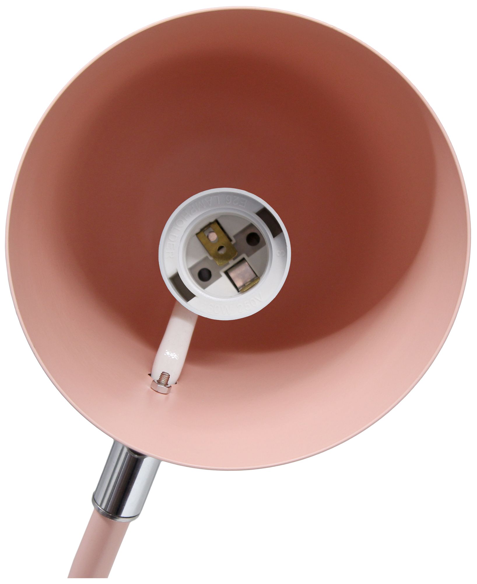 Simple Designs 15.75" Metal Desk LP, Adj Gooseneck, Compartment, Blush Pink