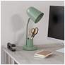 1_Simple Designs 15.75" Metal Desk LP, Adj Gooseneck, Compartment, Sage Green