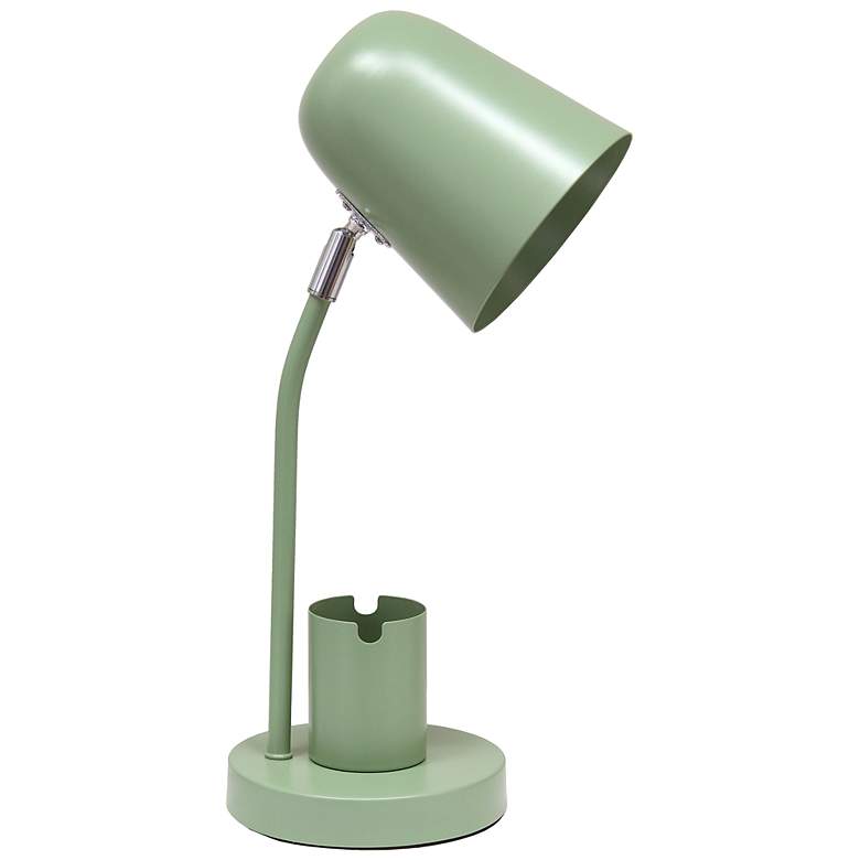 Image 3 Simple Designs 15.75" Metal Desk LP, Adj Gooseneck, Compartment, Sage Green more views
