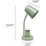 5_Simple Designs 15.75" Metal Desk LP, Adj Gooseneck, Compartment, Sage Green more views