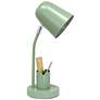 7_Simple Designs 15.75" Metal Desk LP, Adj Gooseneck, Compartment, Sage Green more views