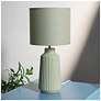 1_Simple Designs 15.94" Glow & Flow Ceramic Tb Lamp, Mono Fabric Shade, Olive