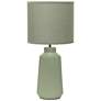 3_Simple Designs 15.94" Glow & Flow Ceramic Tb Lamp, Mono Fabric Shade, Olive more views