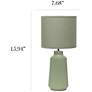 5_Simple Designs 15.94" Glow & Flow Ceramic Tb Lamp, Mono Fabric Shade, Olive more views