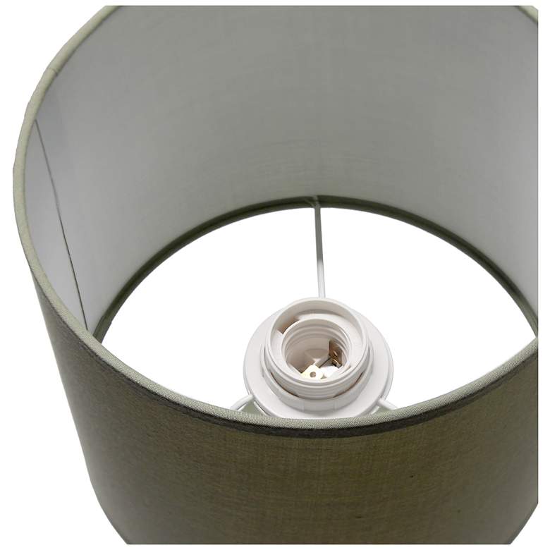 Image 7 Simple Designs 15.94" Glow & Flow Ceramic Tb Lamp, Mono Fabric Shade, Olive more views