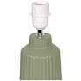 Simple Designs 15.94" Glow & Flow Ceramic Tb Lamp, Mono Fabric Shade, Olive
