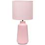 2_Simple Designs 15.94" Glow & Flow Ceramic Tb Lamp, Mono Fabric Shade, Pink