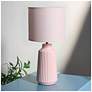 1_Simple Designs 15.94" Glow & Flow Ceramic Tb Lamp, Mono Fabric Shade, Pink