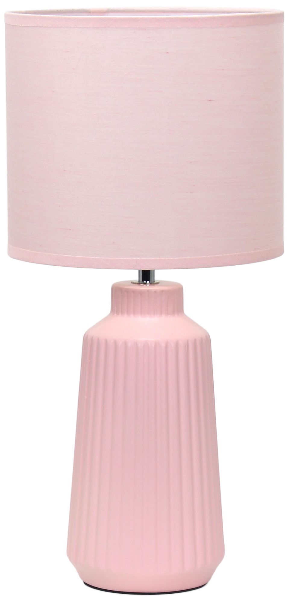 Image 3 Simple Designs 15.94" Glow & Flow Ceramic Tb Lamp, Mono Fabric Shade, Pink more views