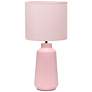 3_Simple Designs 15.94" Glow & Flow Ceramic Tb Lamp, Mono Fabric Shade, Pink more views