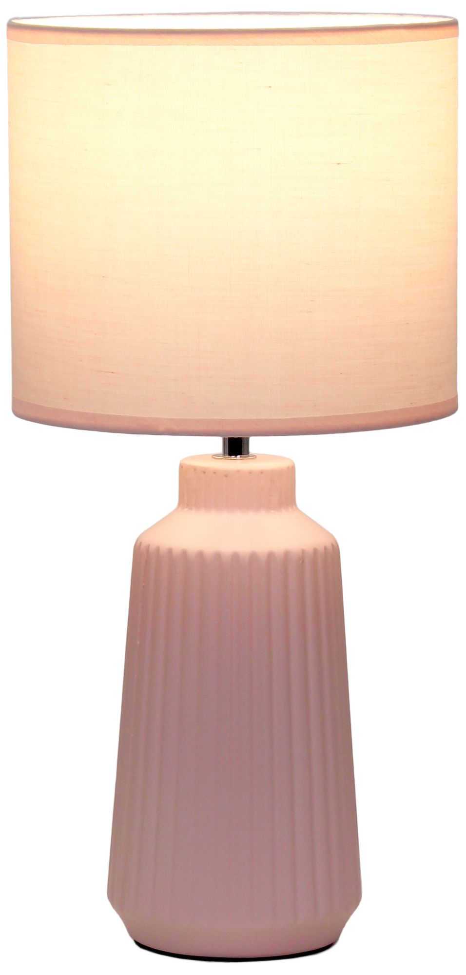 Image 4 Simple Designs 15.94" Glow & Flow Ceramic Tb Lamp, Mono Fabric Shade, Pink more views