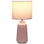 4_Simple Designs 15.94" Glow & Flow Ceramic Tb Lamp, Mono Fabric Shade, Pink more views