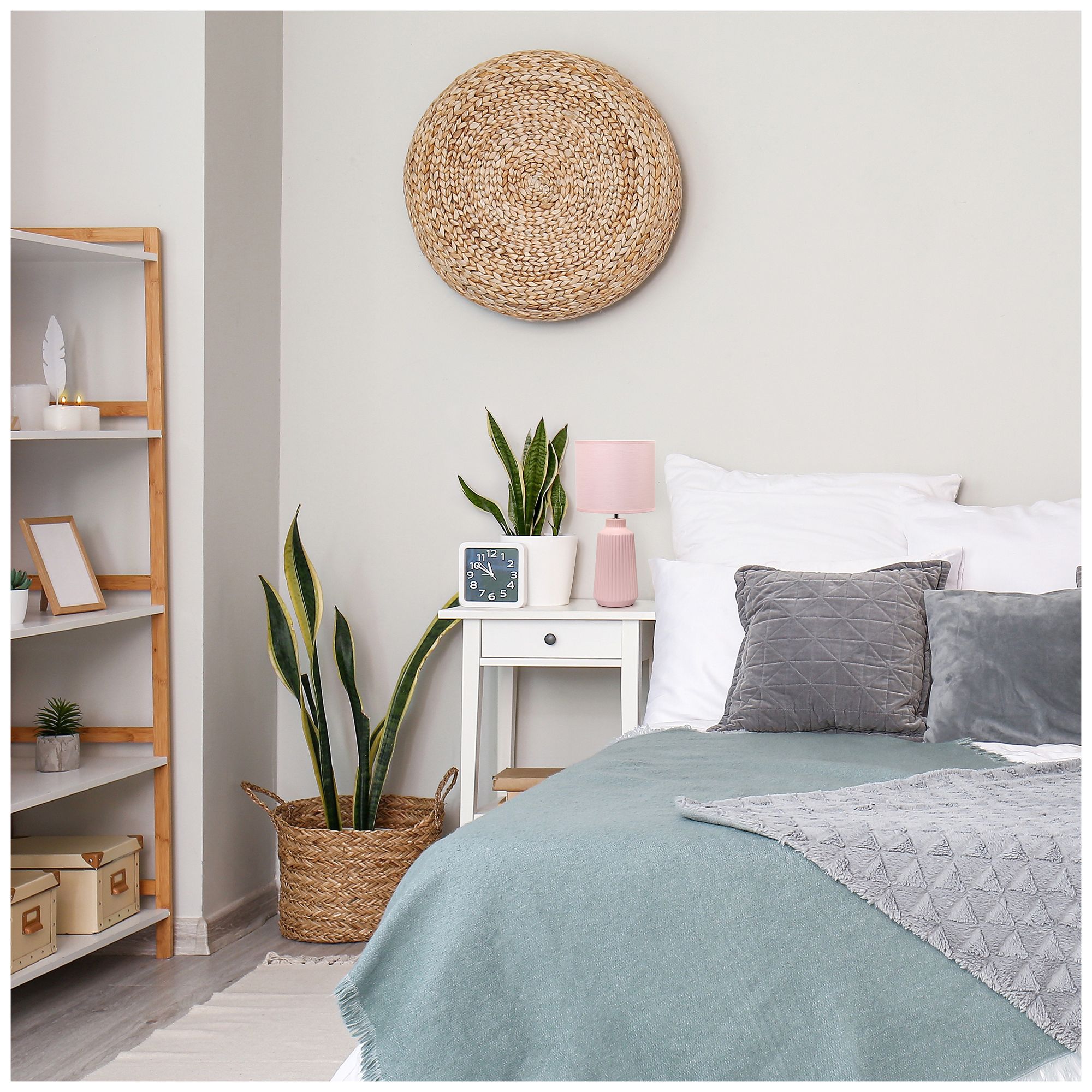 Simple Designs 15.94" Glow & Flow Ceramic Tb Lamp, Mono Fabric Shade, Pink