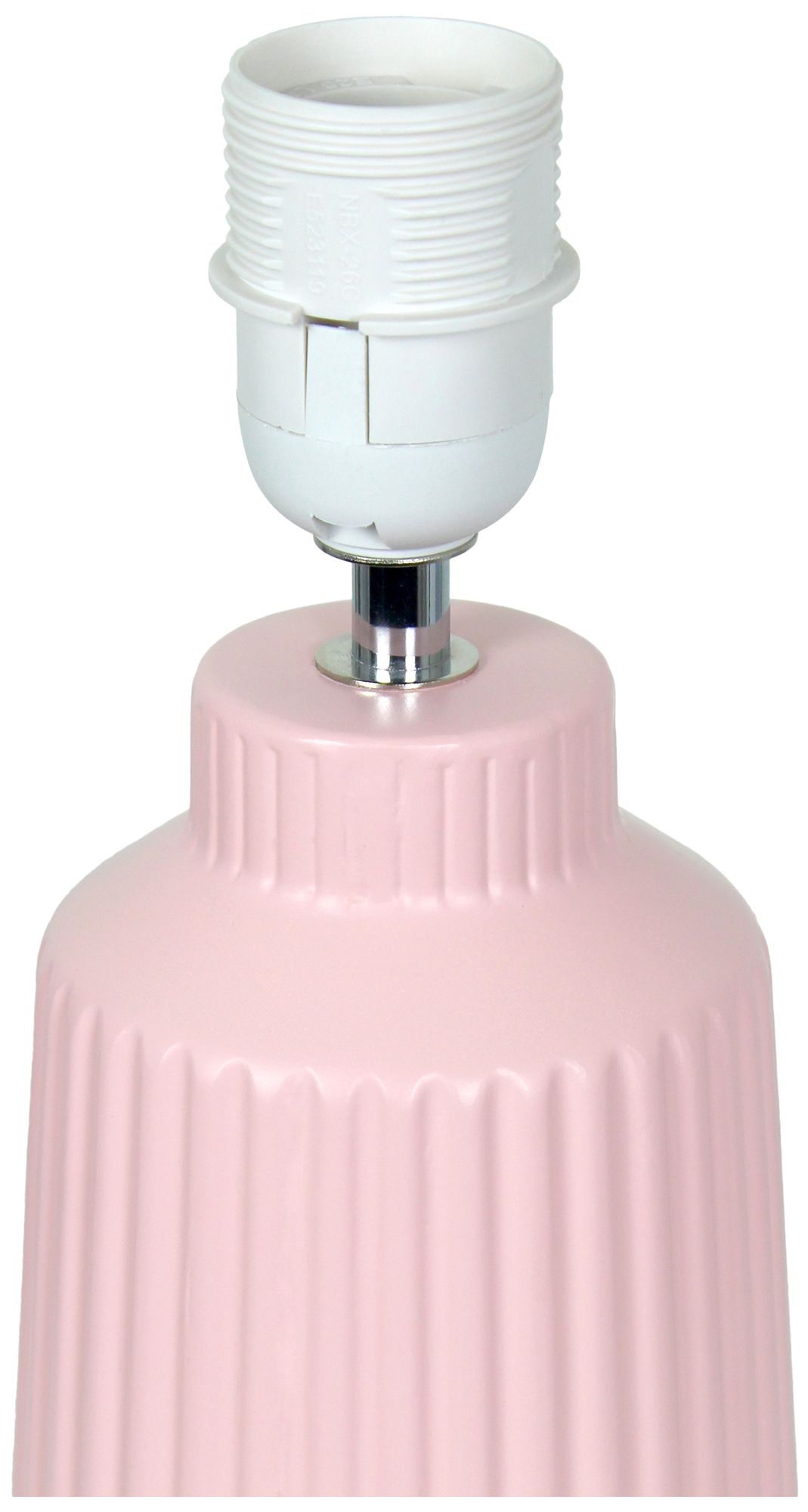 Simple Designs 15.94" Glow & Flow Ceramic Tb Lamp, Mono Fabric Shade, Pink