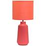 2_Simple Designs 15.94" Glow & Flow Ceramic Tb Lp, Mono Fabric Shade, Orange