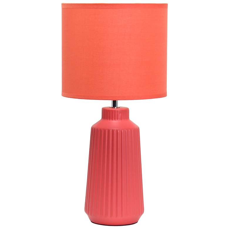 Image 3 Simple Designs 15.94" Glow & Flow Ceramic Tb Lp, Mono Fabric Shade, Orange more views