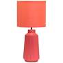 3_Simple Designs 15.94" Glow & Flow Ceramic Tb Lp, Mono Fabric Shade, Orange more views