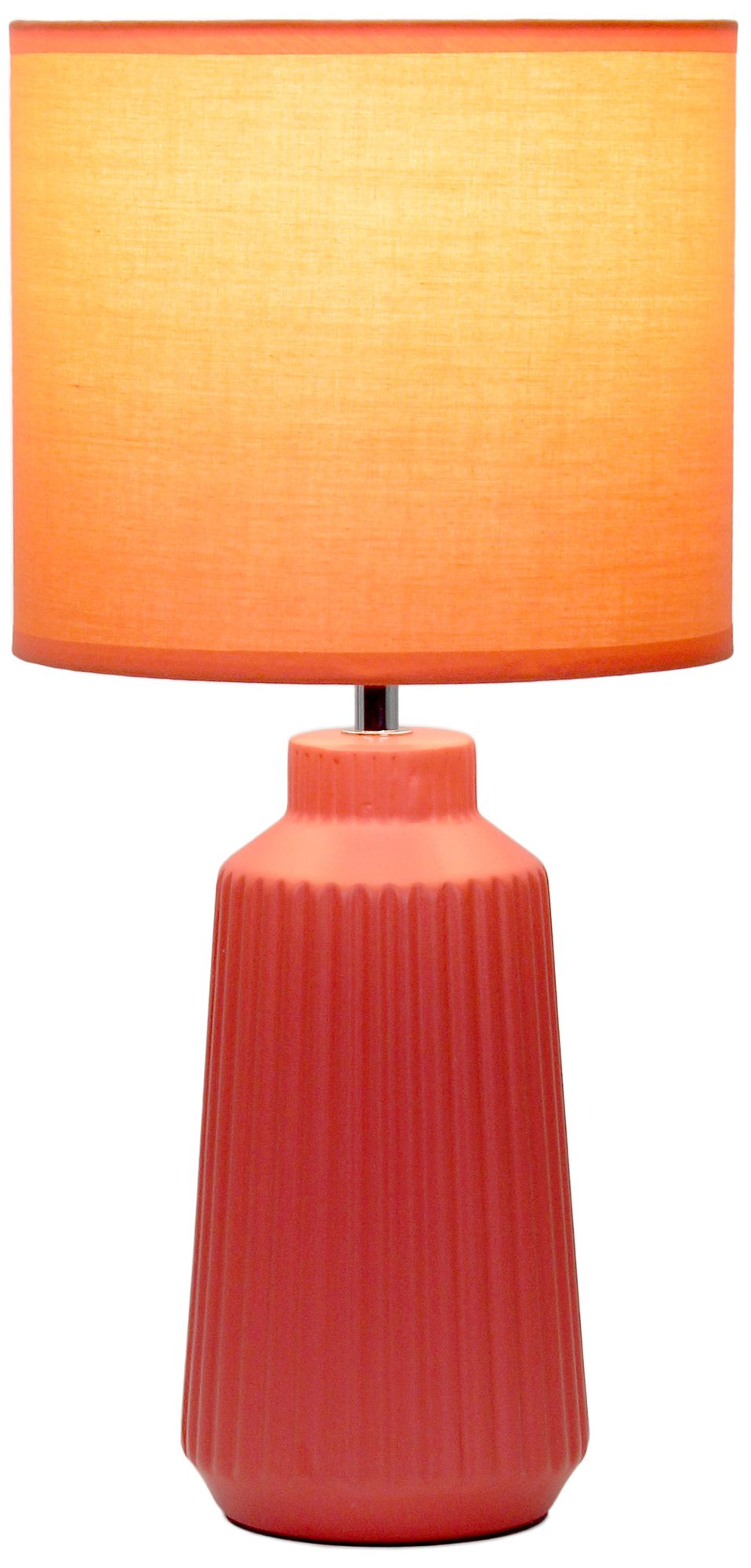 Image 4 Simple Designs 15.94" Glow & Flow Ceramic Tb Lp, Mono Fabric Shade, Orange more views