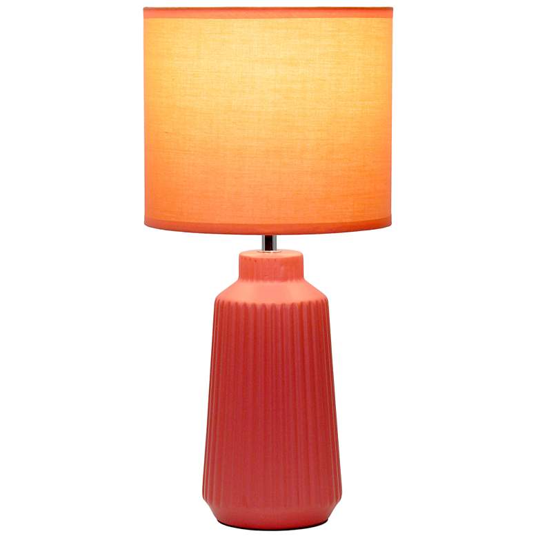 Image 4 Simple Designs 15.94" Glow & Flow Ceramic Tb Lp, Mono Fabric Shade, Orange more views