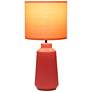 4_Simple Designs 15.94" Glow & Flow Ceramic Tb Lp, Mono Fabric Shade, Orange more views