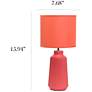 5_Simple Designs 15.94" Glow & Flow Ceramic Tb Lp, Mono Fabric Shade, Orange more views