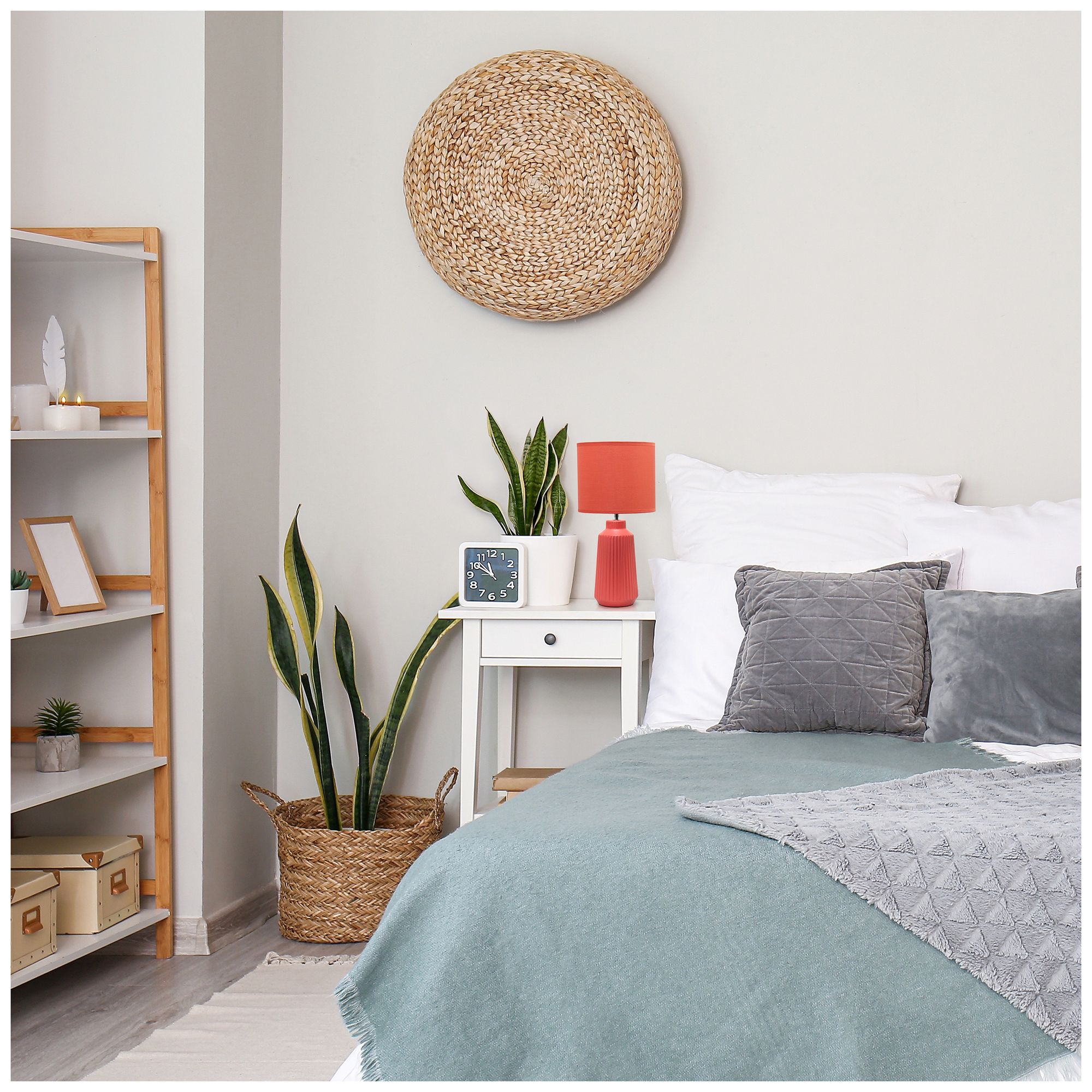 Simple Designs 15.94" Glow & Flow Ceramic Tb Lp, Mono Fabric Shade, Orange