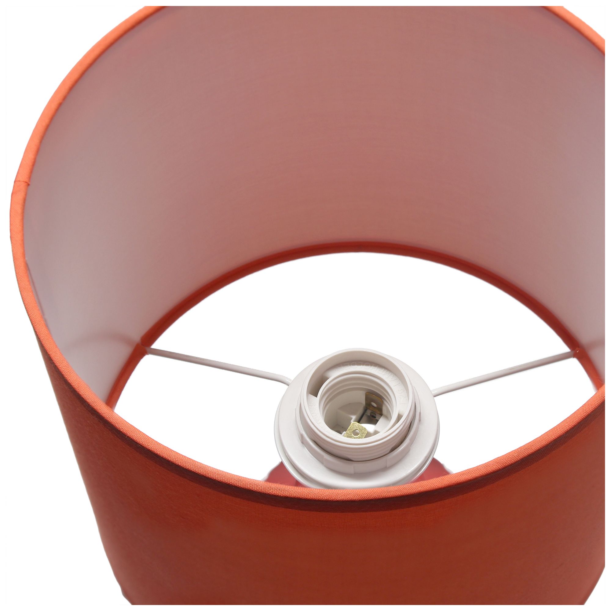 Simple Designs 15.94" Glow & Flow Ceramic Tb Lp, Mono Fabric Shade, Orange