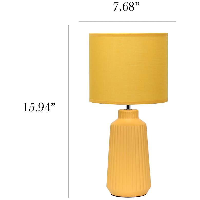 Image 5 Simple Designs 15.94" Glow & Flow Ceramic Tb Lp, Monochrome Fbc Shd, Yellow more views