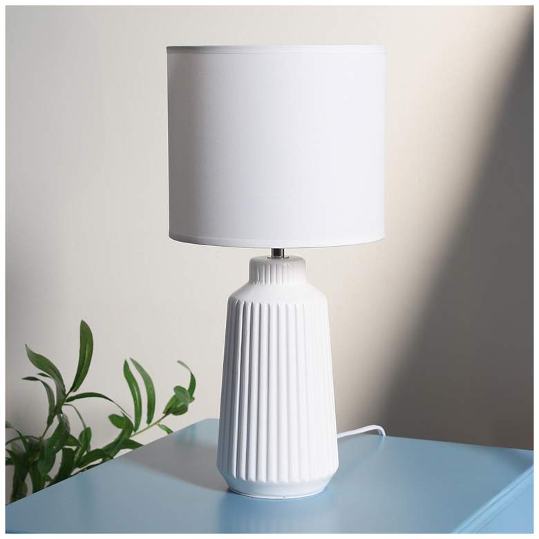Image 1 Simple Designs 15.94" Glow & Flow Crmc Tb Lp, Mono Fabric Shade, Off Wht