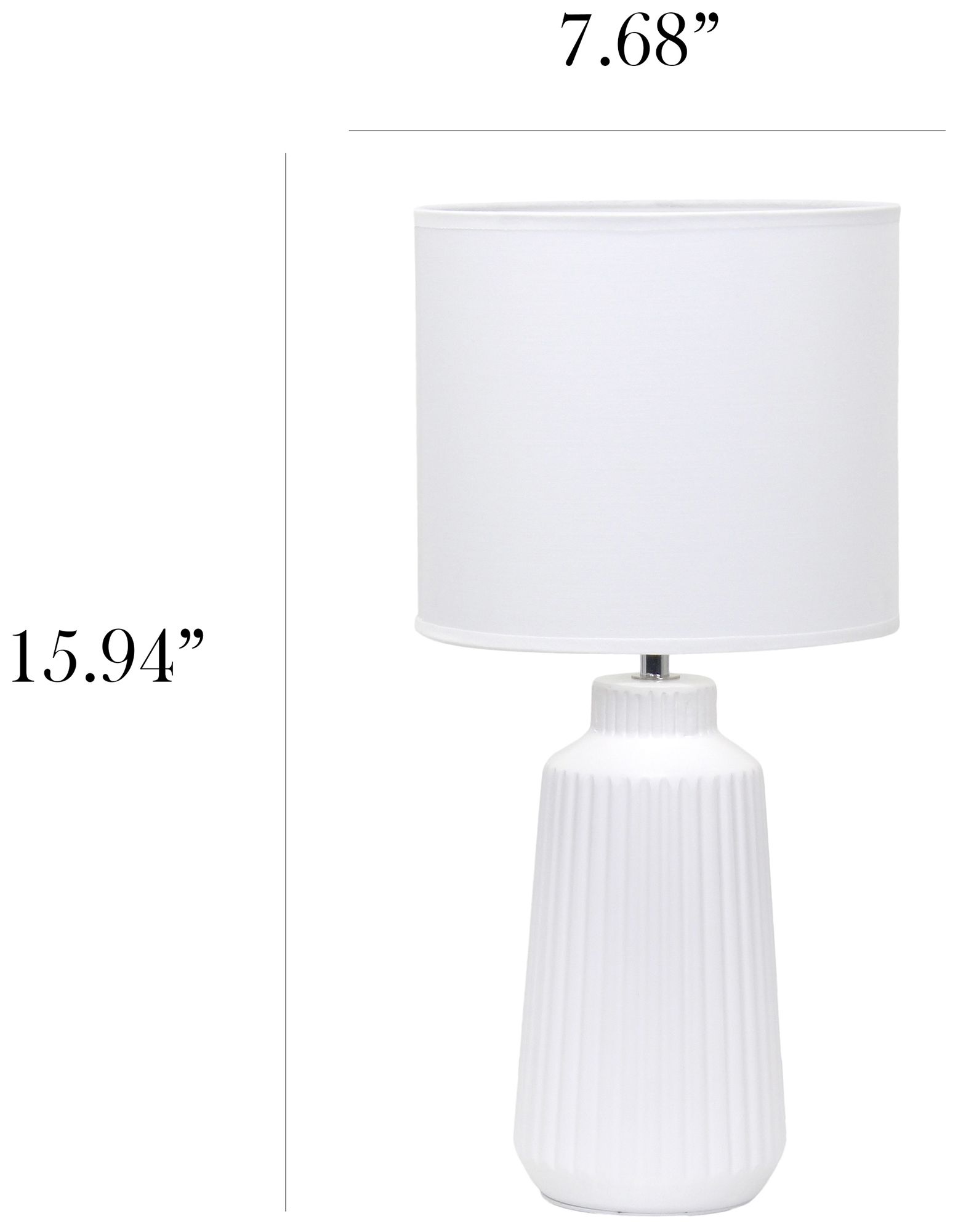 Simple Designs 15.94" Glow & Flow Crmc Tb Lp, Mono Fabric Shade, Off Wht