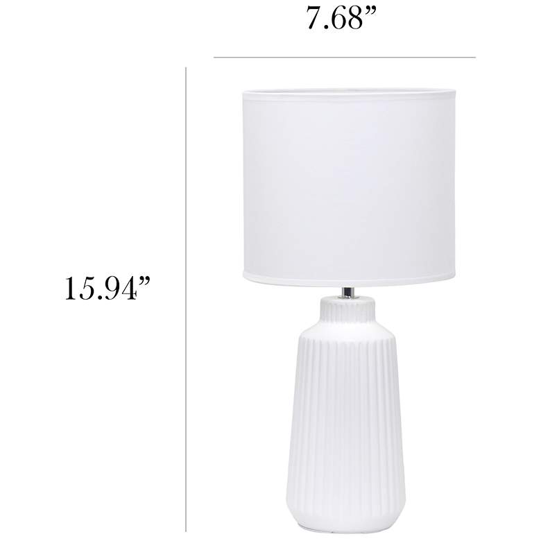 Image 5 Simple Designs 15.94" Glow & Flow Crmc Tb Lp, Mono Fabric Shade, Off Wht more views