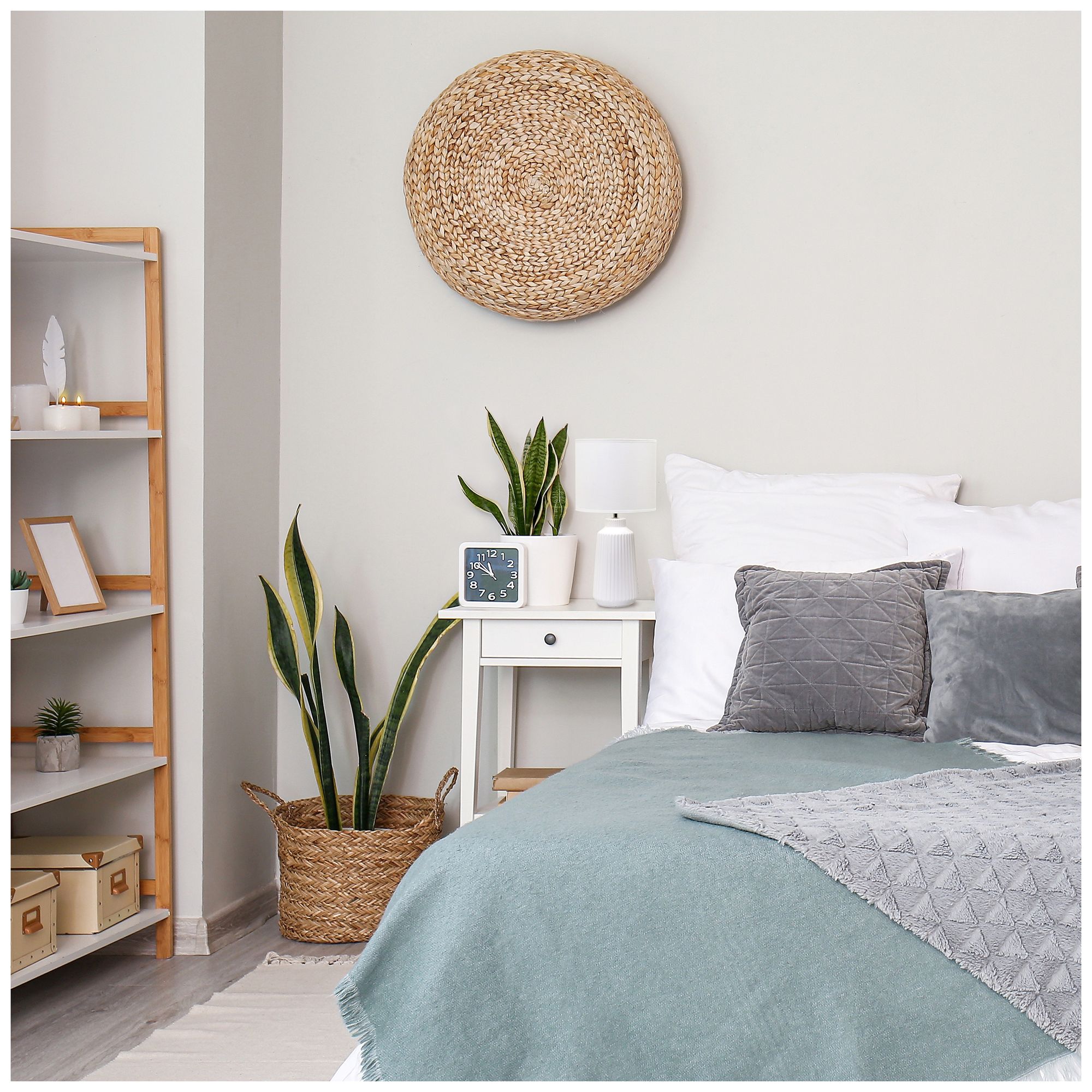 Simple Designs 15.94" Glow & Flow Crmc Tb Lp, Mono Fabric Shade, Off Wht