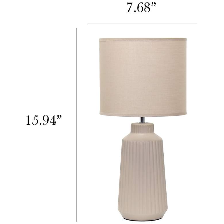 Image 5 Simple Designs 15.94" Glow & Flow Grooved Crmc Tb Lp, Mono Fbc Shd, Taupe more views