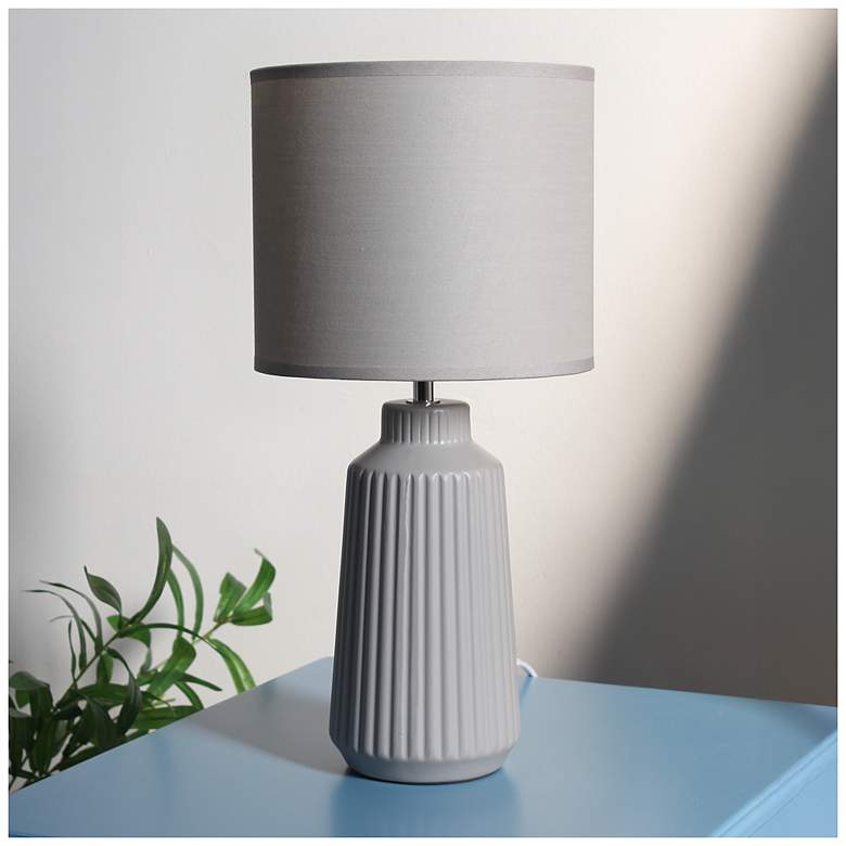 Image 1 Simple Designs 15.94" Glow & Flow Grooved Crmc Tb Lp, Mono Fbrc Shade, GRY