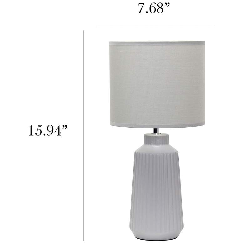 Image 5 Simple Designs 15.94" Glow & Flow Grooved Crmc Tb Lp, Mono Fbrc Shade, GRY more views