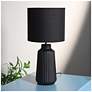 1_Simple Designs 15.94" Glow & Flow Grooved Tb Lamp, Mono Fabric Shade, Black