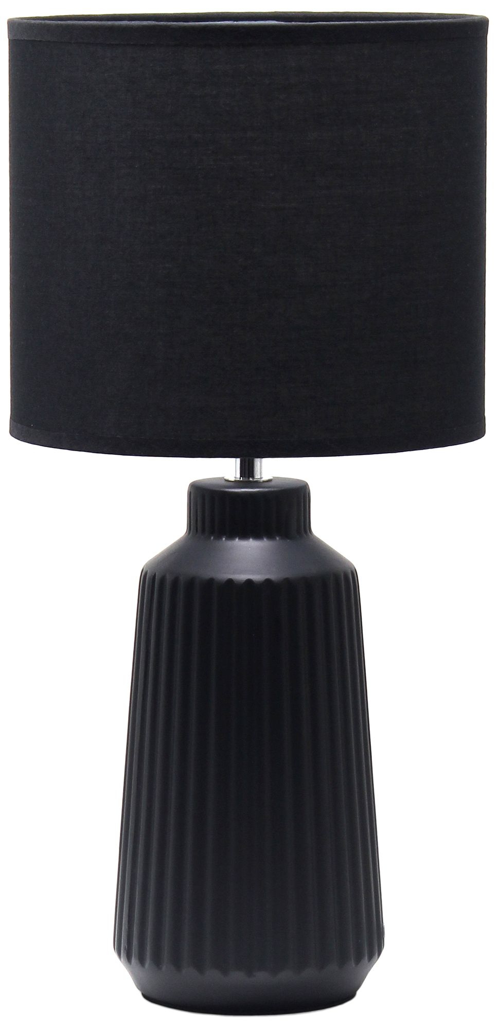 Image 3 Simple Designs 15.94" Glow & Flow Grooved Tb Lamp, Mono Fabric Shade, Black more views