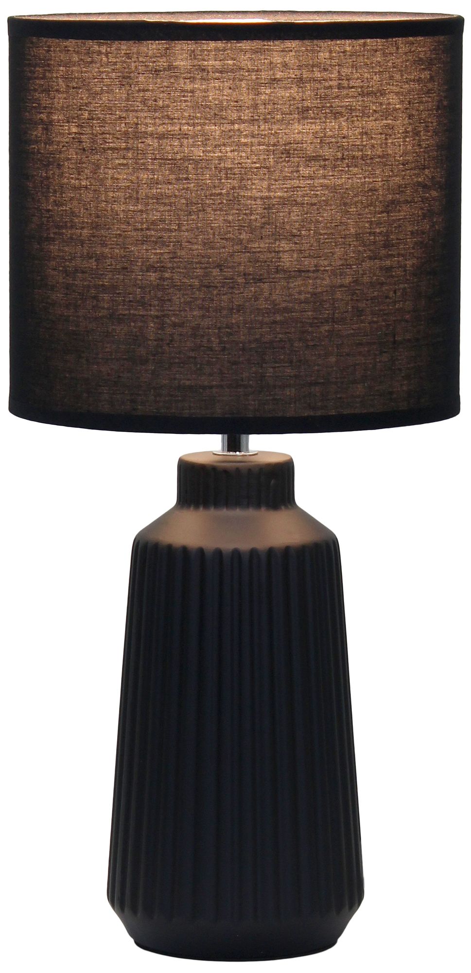 Image 4 Simple Designs 15.94" Glow & Flow Grooved Tb Lamp, Mono Fabric Shade, Black more views