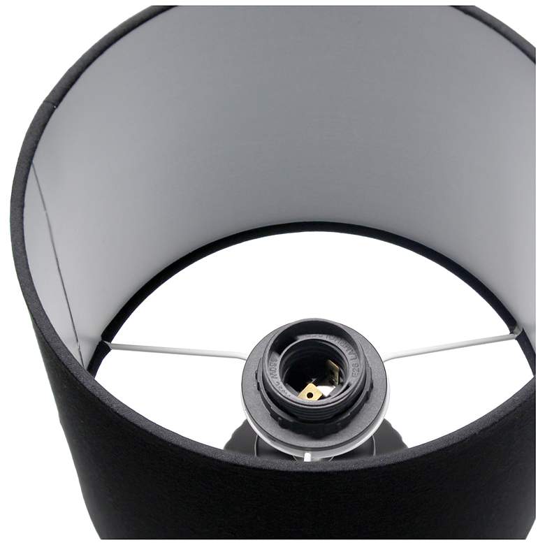 Image 7 Simple Designs 15.94" Glow & Flow Grooved Tb Lamp, Mono Fabric Shade, Black more views