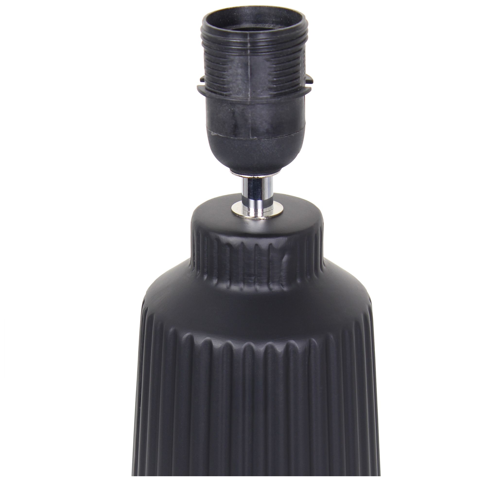 Simple Designs 15.94" Glow & Flow Grooved Tb Lamp, Mono Fabric Shade, Black