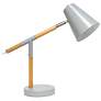 Simple Designs 15 1/2" Gray and Wood Adjustable Desk Lamp