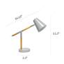 Simple Designs 15 1/2" Gray and Wood Adjustable Desk Lamp