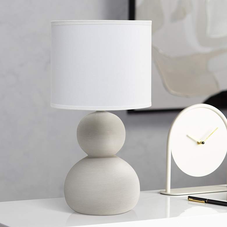 Image 1 Simple Designs 15 1/2" High Taupe Gray Accent Table Lamp