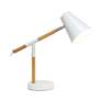 Simple Designs 15 1/2" White and Wood Adjustable Desk Lamp