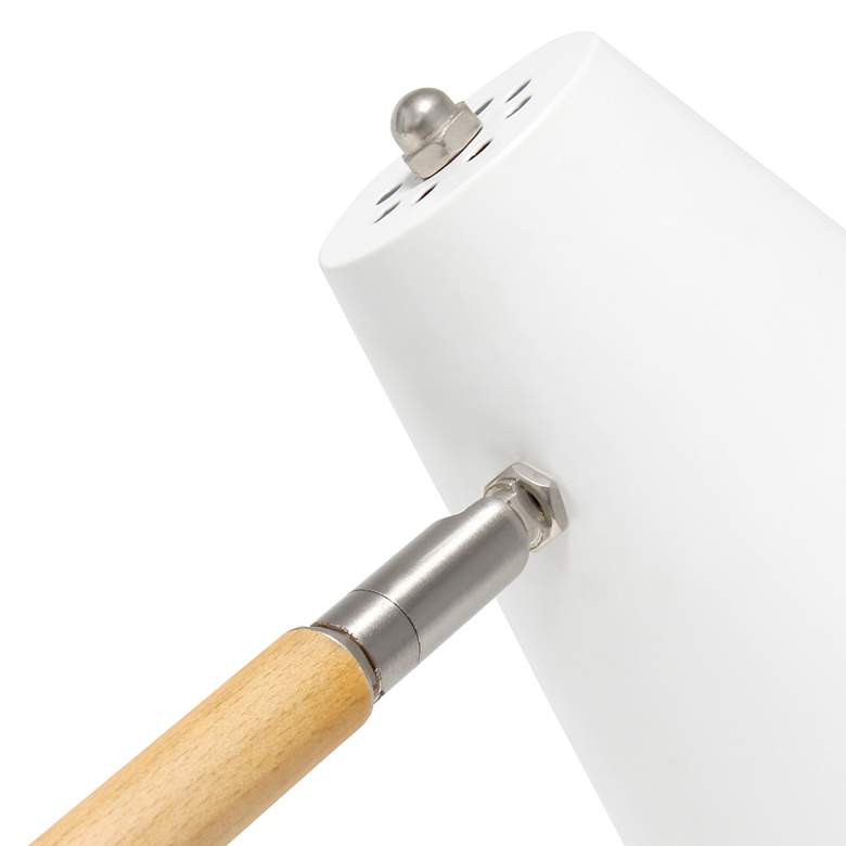 Image 5 Simple Designs 15 1/2" White and Wood Adjustable Desk Lamp more views