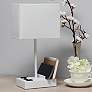 Simple Designs 15 1/4" High White USB Accent Table Lamp