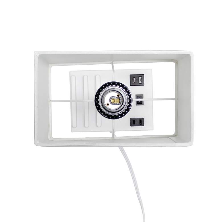 Image 5 Simple Designs 15 1/4" High White USB Accent Table Lamp more views