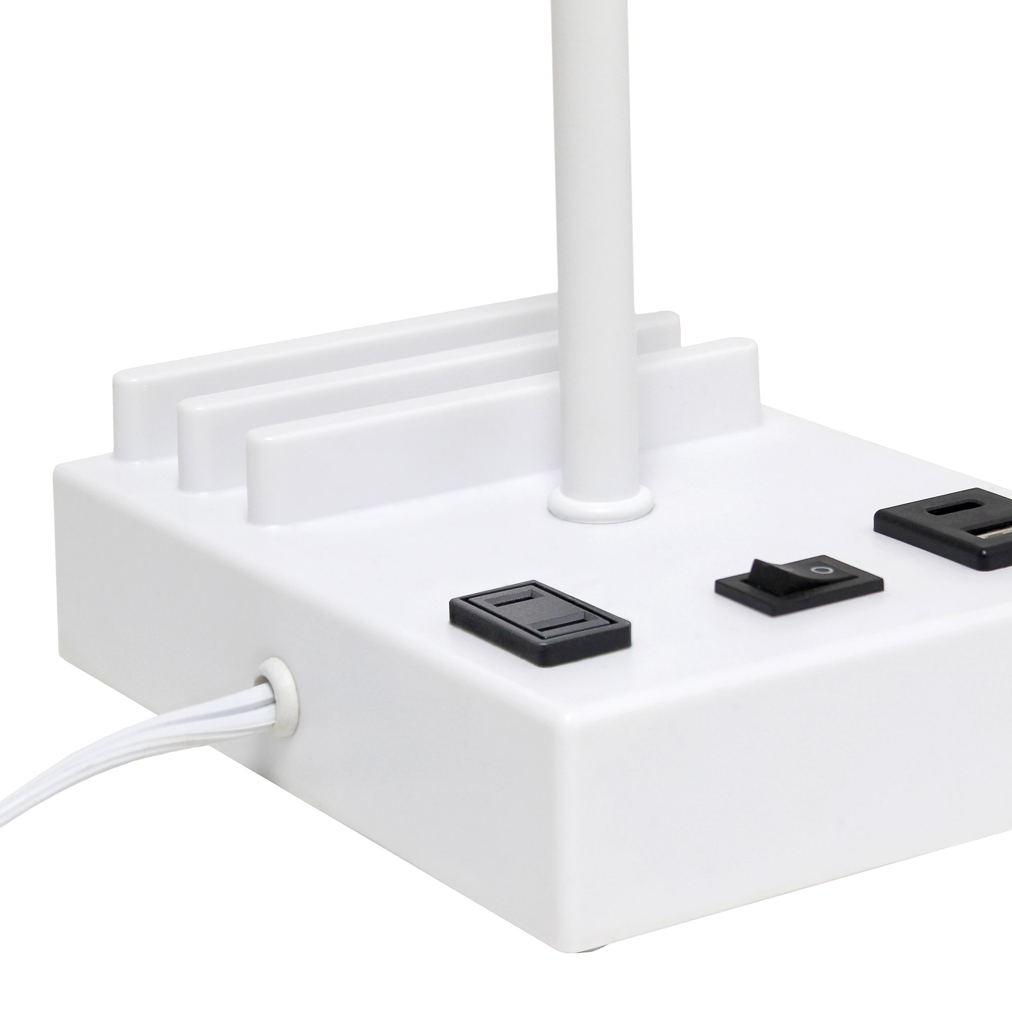 Simple Designs 15 1/4" High White USB Accent Table Lamp